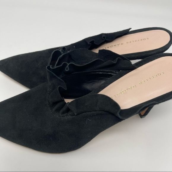 Loeffler Randall Langley Ruffle Mule Black Suede - Picture 7 of 9